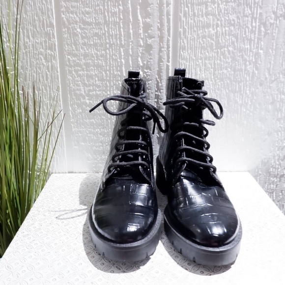 TOPSHOP BUSTER CROC MOTO LACE UP BOOTS SIZE 37 ✨ - Picture 2 of 7